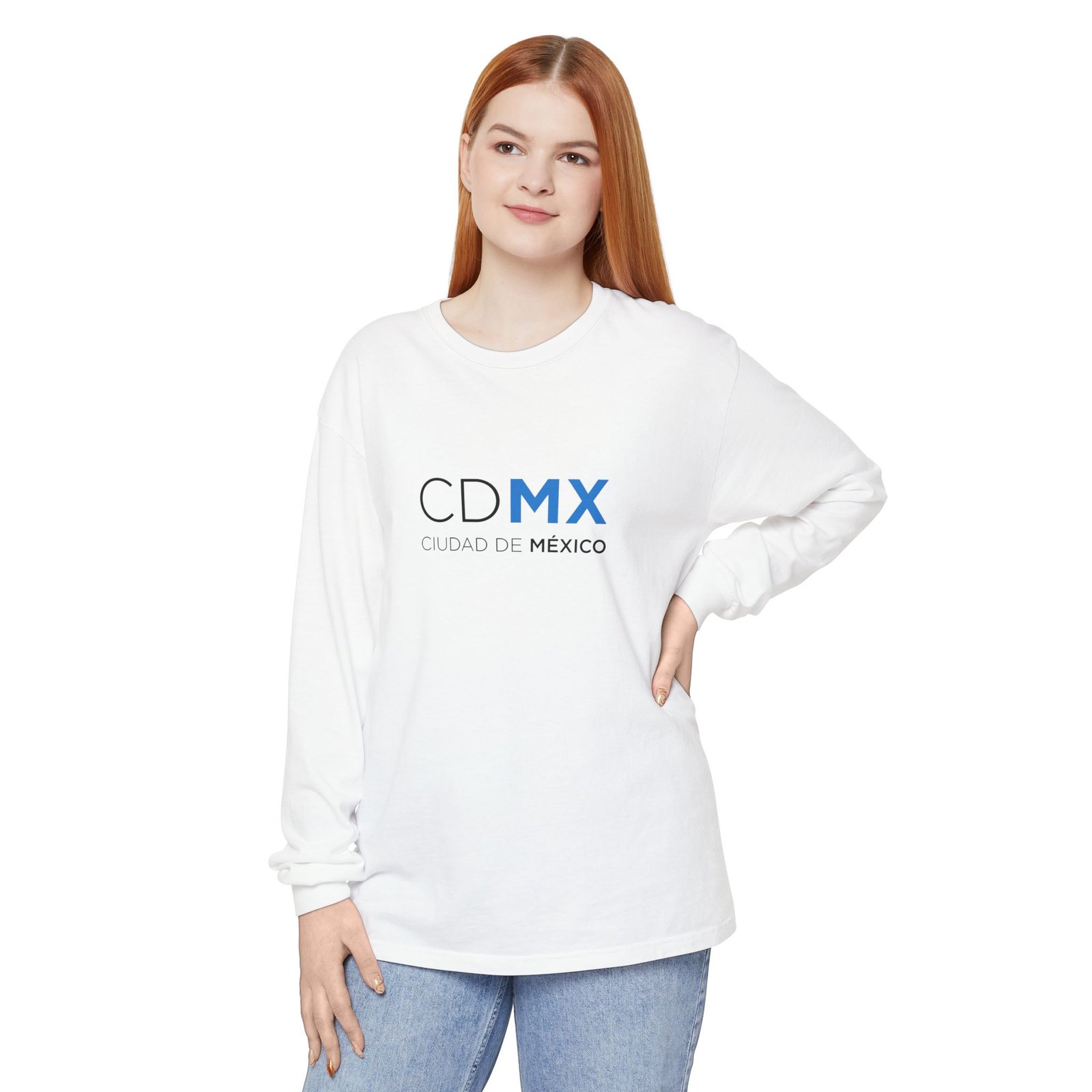 CDMX Logo Long Sleeve T-Shirt, Ciudad de México Apparel, Angel Back Urban Streetwear Full Logo - Image 9