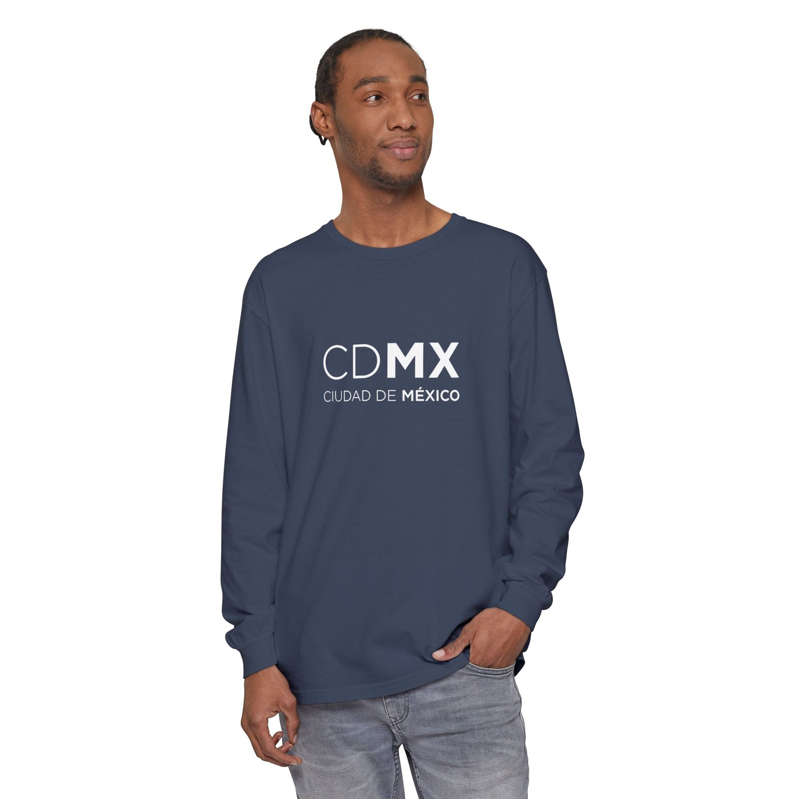 CDMX Logo Long Sleeve T-Shirt, Ciudad de México Apparel, Angel Back Urban Streetwear Full Logo - Image 27