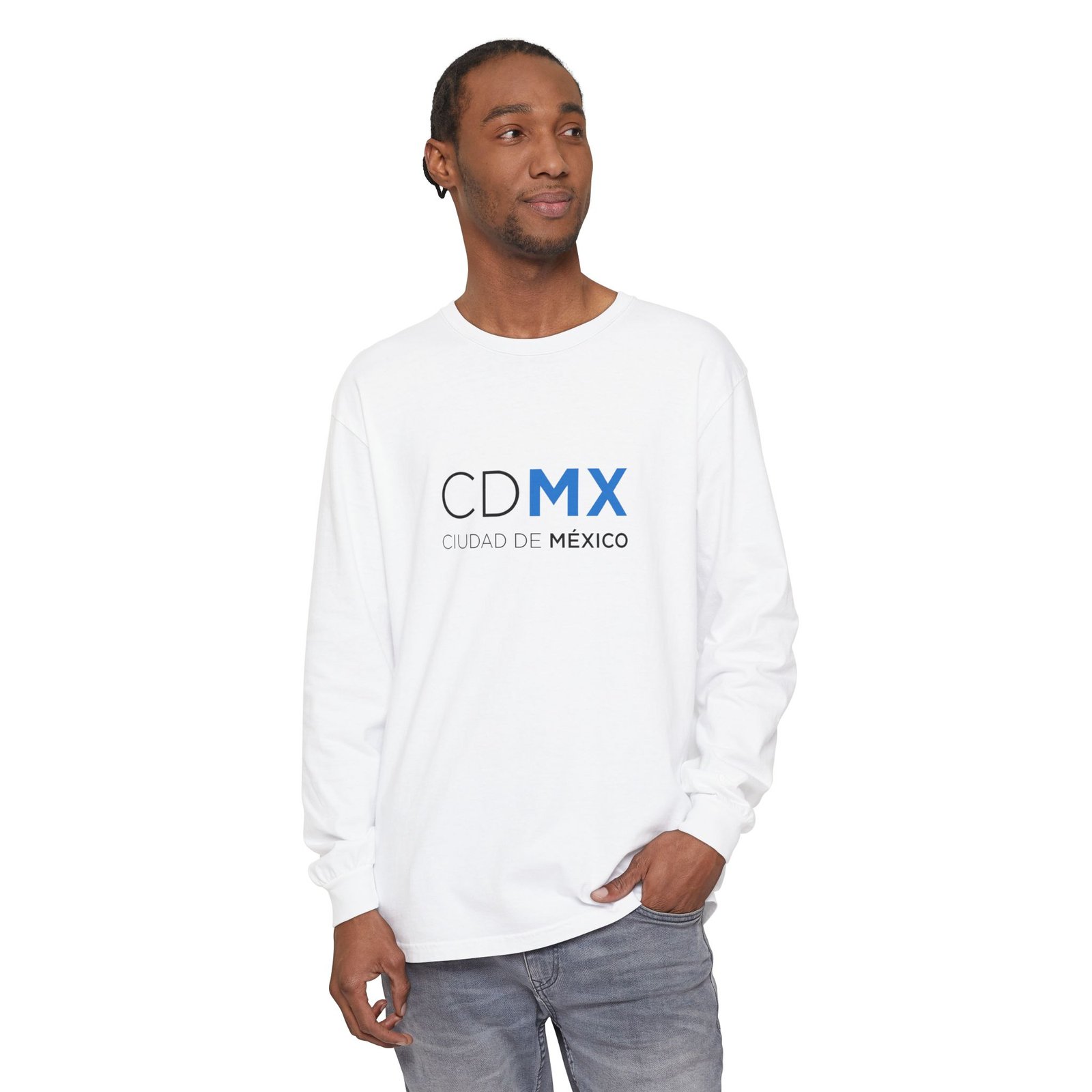 CDMX Logo Long Sleeve T-Shirt, Ciudad de México Apparel, Angel Back Urban Streetwear Full Logo - Image 7